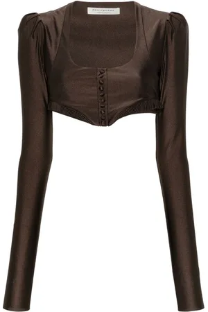 Serafini Top corto con ribete de volantes