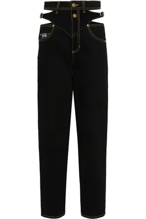 VERSACE Vaqueros rectos con logo grabado