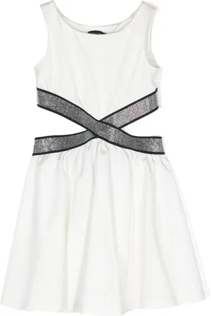 MONNALISA Vestido con aberturas y apliques de strass