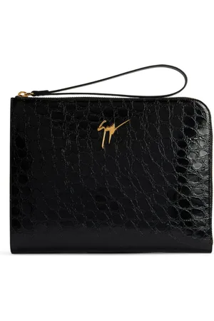Giuseppe Zanotti Cartera Fabian con efecto de piel de cocodrilo