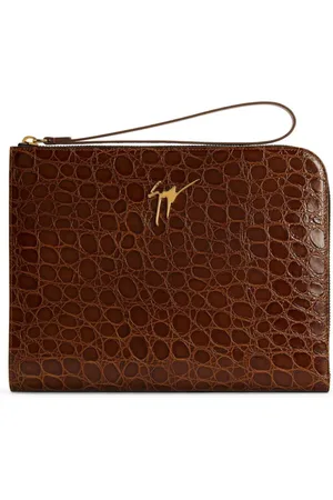 Giuseppe Zanotti Cartera Fabian con efecto de piel de cocodrilo