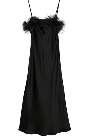 ANTONELLI Vestido Ligorio con ribete de plumas