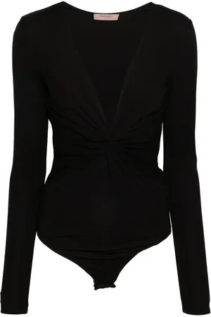 Twin-Set Body fruncido con cuello en V