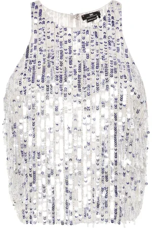 Elisabetta Franchi Top con lentejuelas