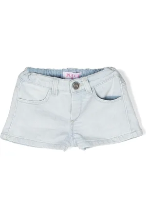 PUCCI Junior Pantalones vaqueros cortos con logo bordado