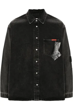 MARTINE ROSE Chaqueta vaquera con franjas