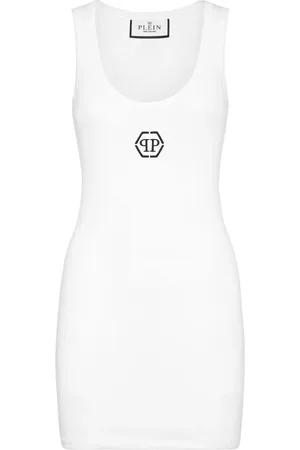Philipp Plein Vestido con logo bordado