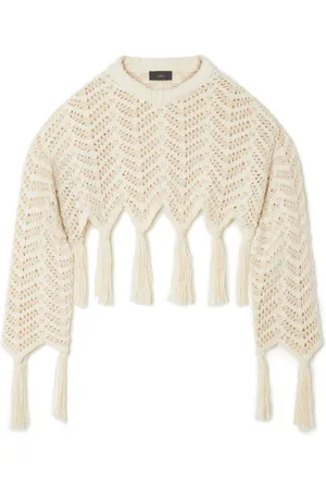 Alanui Jersey corto de punto chevron con flecos
