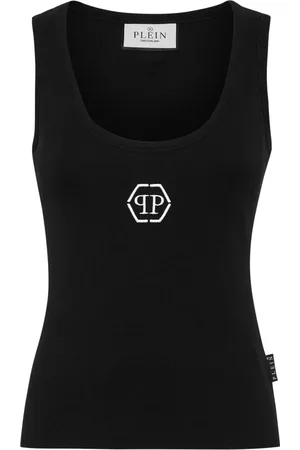 Philipp Plein Top sin mangas con logo hexagonal