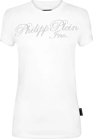 Philipp Plein Camiseta con logo estampado y aplique de cristal
