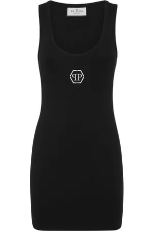 Philipp Plein Vestido con logo bordado