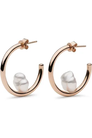 Autore Pendientes de aro Camille en oro de 9 ct con perlas