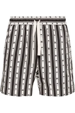 Palm Angels Bermudas a rayas con monograma