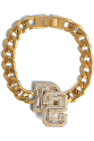Dsquared2 Collar con logo con apliques de cristal