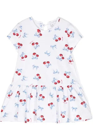 MONNALISA Vestido con estampado de cerezas y lazos
