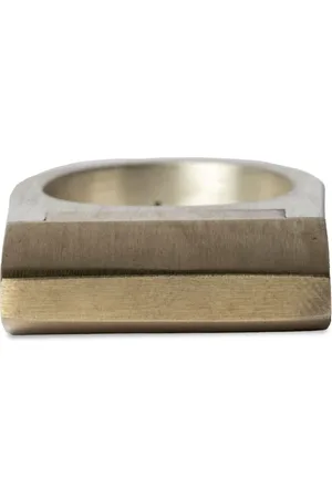 PARTS OF FOUR Anillo Plate Pyroid Single en latón y plata de ley