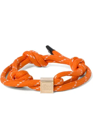 Miu Miu Pulsera de cuerda con charm del logo