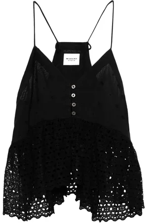 Marant Etoile Top Sogane con bordado inglés