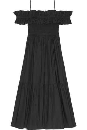 Ganni Vestido largo- con panel fruncido