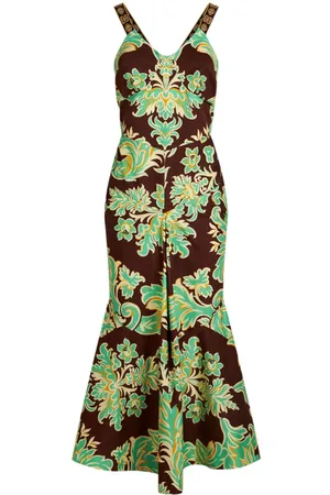 Etro Vestido midi con motivo de cachemira