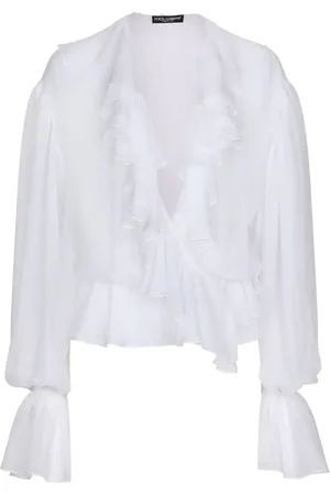 Dolce & Gabbana Blusa corta con ribete de volantes