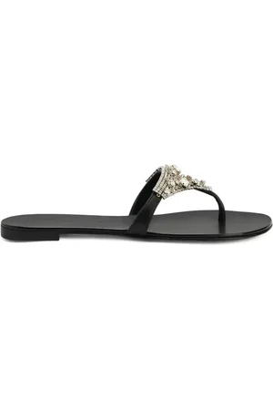 Giuseppe Zanotti Sandalias Clarett planas con detalles de cristal