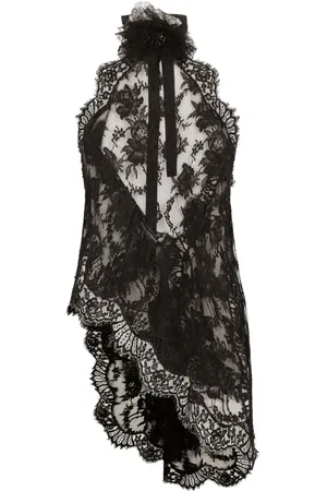 Dolce & Gabbana Blusa asimétrica con encaje floral