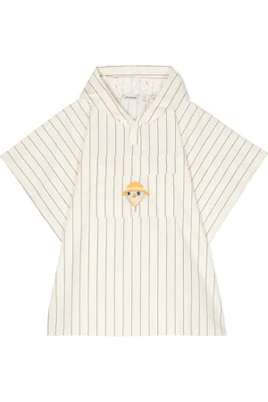 Mini Rodini Poncho de lluvia Owl a rayas diplomáticas