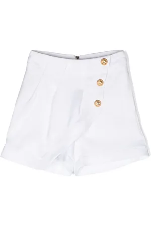 Balmain Pantalones cortos asimétricos drapeados