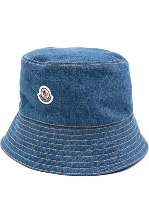 Moncler Sombrero de pescador vaquero con parche del logo