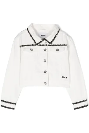 Msgm Chaqueta vaquera con ribete bordado