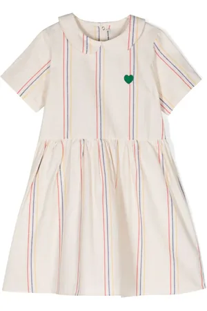 Mini Rodini Vestido a rayas con cuello Peter Pan