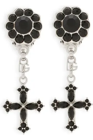 Dolce & Gabbana Pendientes de clip con colgante de cruz