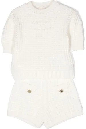 Elisabetta Franchi Conjunto de shorts de punto jaspeado