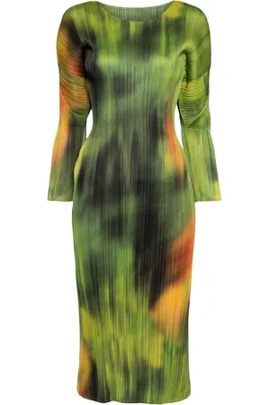 PLEATS PLEASE ISSEY MIYAKE Vestido midi Turnip & Spinach plisado