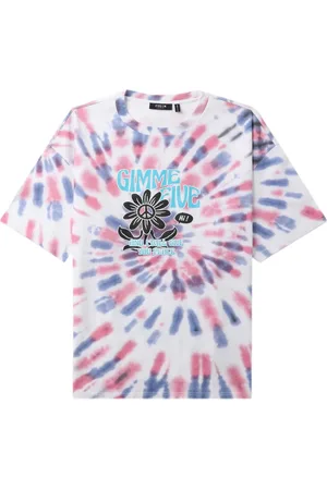 FIVE CM Camiseta con eslogan y motivo tie-dye