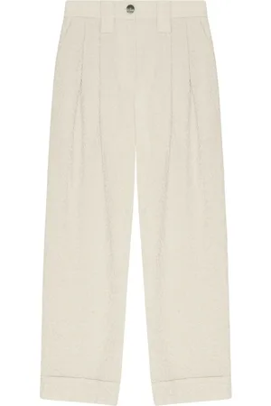 Ganni Pantalones rectos de talle medio