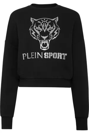 Philipp Plein Sudadera corta con estampado de tigre
