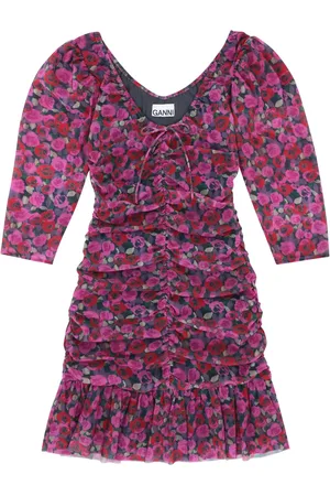 Ganni Vestido corto fruncido