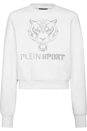 Philipp Plein Sudadera corta con estampado de tigre
