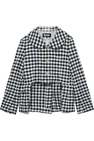 Comme des Garçons Chaqueta a cuadros gingham con aberturas