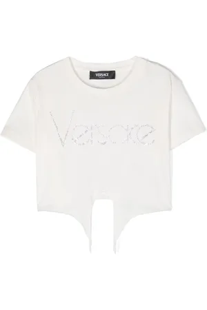 VERSACE Camiseta con logo de strass
