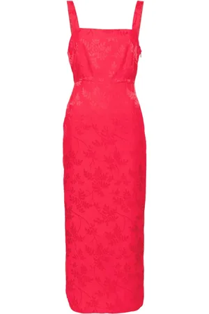 KITRI Vestido midi Aretha con motivo floral en jacquard