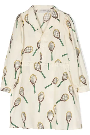Mini Rodini Vestido camisero con estampado Tennis