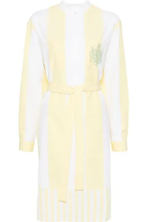 Maison Kitsuné Vestido midi de tejido seersucker