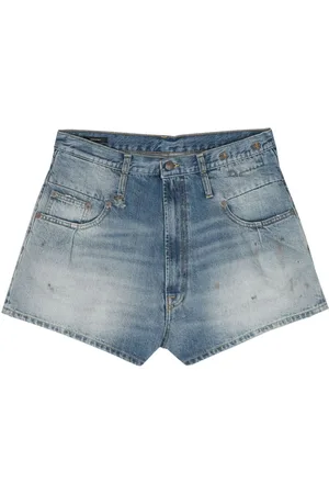R13 Pantalones vaqueros cortos con manchas