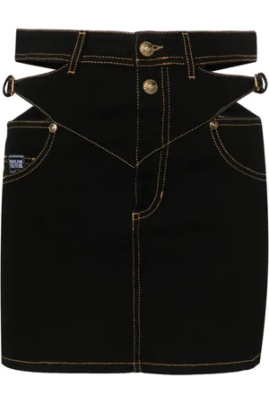 VERSACE Minifalda vaquera con hebilla Barocco