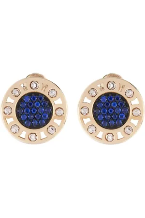 Officina Bernardi Pendientes SenzaTempo pequeños en oro amarillo de 18 kt con diamantes y zafiro