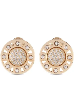 Officina Bernardi Pendientes SenzaTempo pequeños en oro amarillo de 18 kt con diamantes