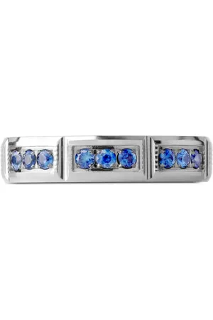 Officina Bernardi Anillo Lumen en oro blanco de 18 ct con zafiro